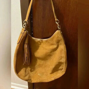 NWOT Jimmy Choo Tan Suede Hobo Bag with Tassle